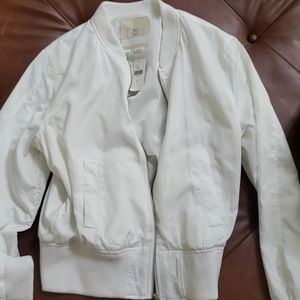 White bomber jacket from Anthro!